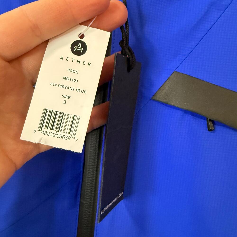 Aether Mens Pace Jacket Cycling Waterproof Royal Blue NEW Large Shell Reflective - Picture 2 of 8